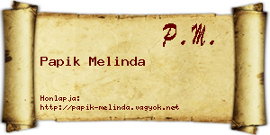 Papik Melinda névjegykártya