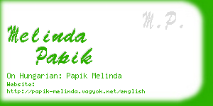 melinda papik business card